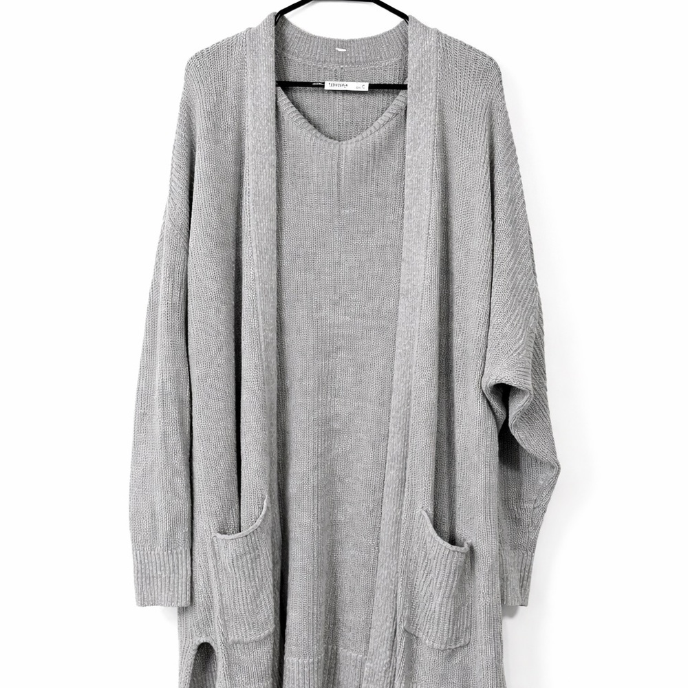Sonoma Gray Open Front Women's Sweater Size 4X